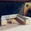 Day and Night - Day and Night Garden Furniture 12 Pieces and Cushions Solid Pine Wood