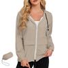 Womens Lightweight Waterproof Windproof Outdoor Jacket Full Zip Hooded Raincoat Casual Shell Coat with Adjustable Drawstrings
