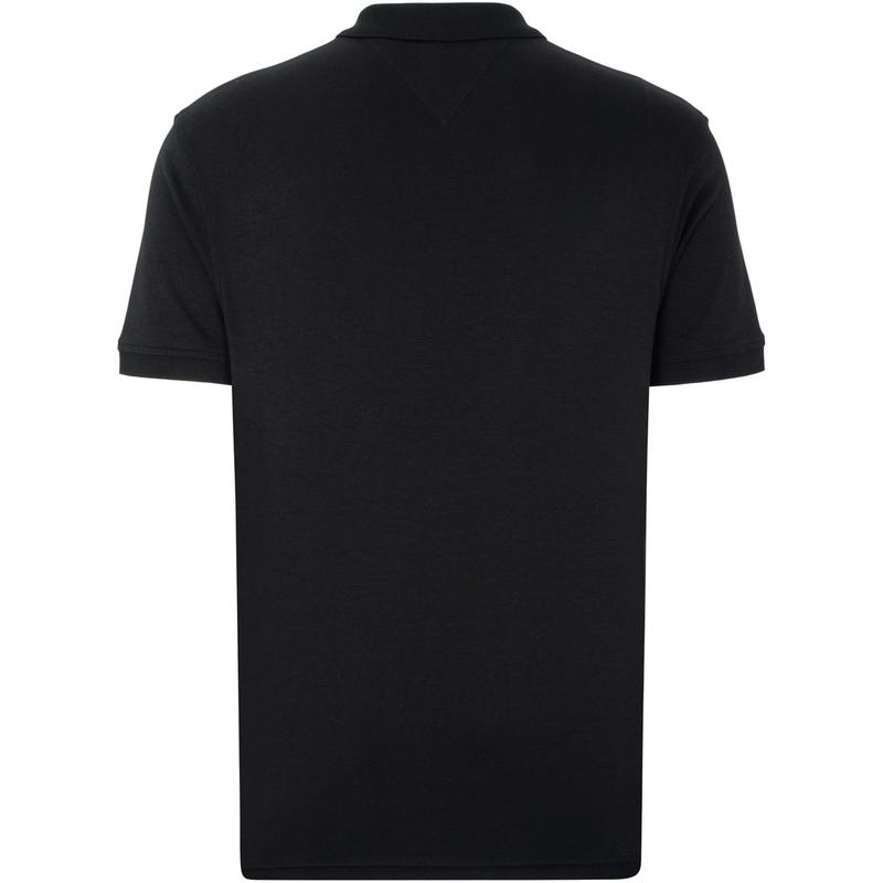 Tommy Hilfiger Plain Knit Cotton Casual Embroidered Polo Shirt Men Polo Shirts Black 78J6833BDS