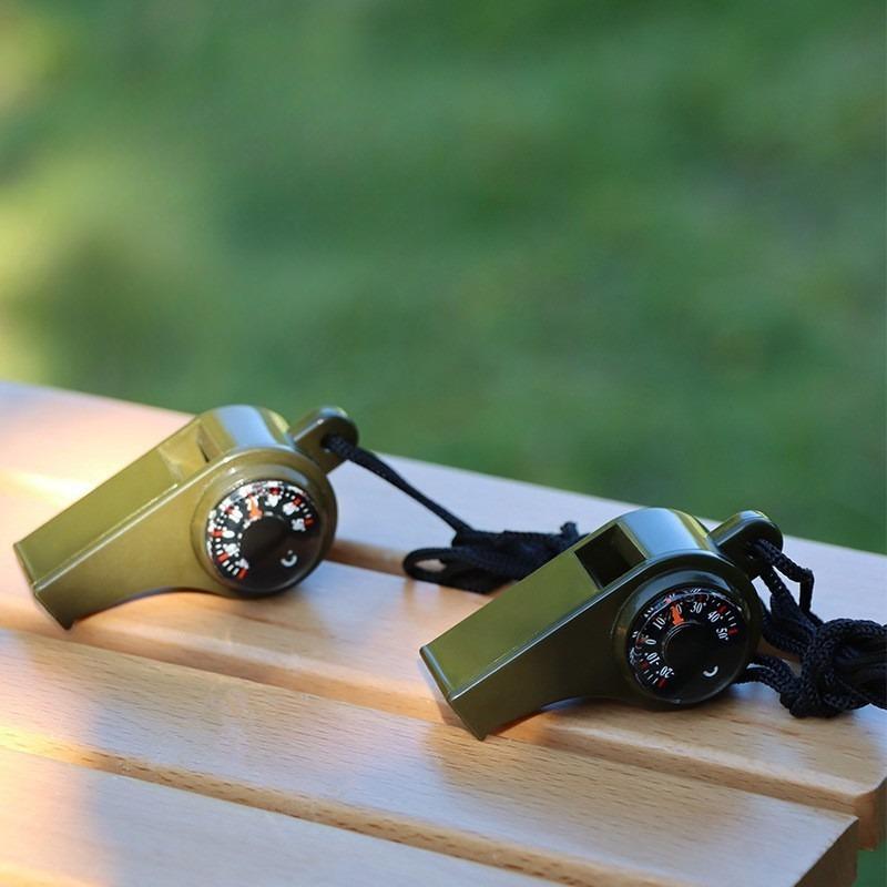 Outdoor whistle Plastic multi-functional three-in-one whistle, life-saving whistle Compass thermometer whistle, referee whistle