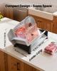 Meat Slicer, 200W Electric Deli Slicer Machine with 190 Mm Sharp Blade, Home Meat-Slicer with 70-100 RPM Slicing Speed, 0-15 Mm Adjustable Thickness,