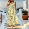 Women's Bohemian Olive Leaf Series Flowy Sleeveless Maxi Dress Summer Loose Fit Lightweight Vacation Casual Wear,Fashion Versatile