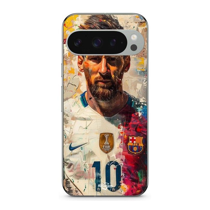 Coque de téléphone - MANIACASE - Google Pixel 9 Pro XL - Silicone TPU - Noir - Messi Barcelone