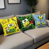 Sanrio Cartoon Big Eyed Frog Pillowcase Decoration Home Doublesided Printed Square Pillow Living Room Decoration Pillowcase Gif