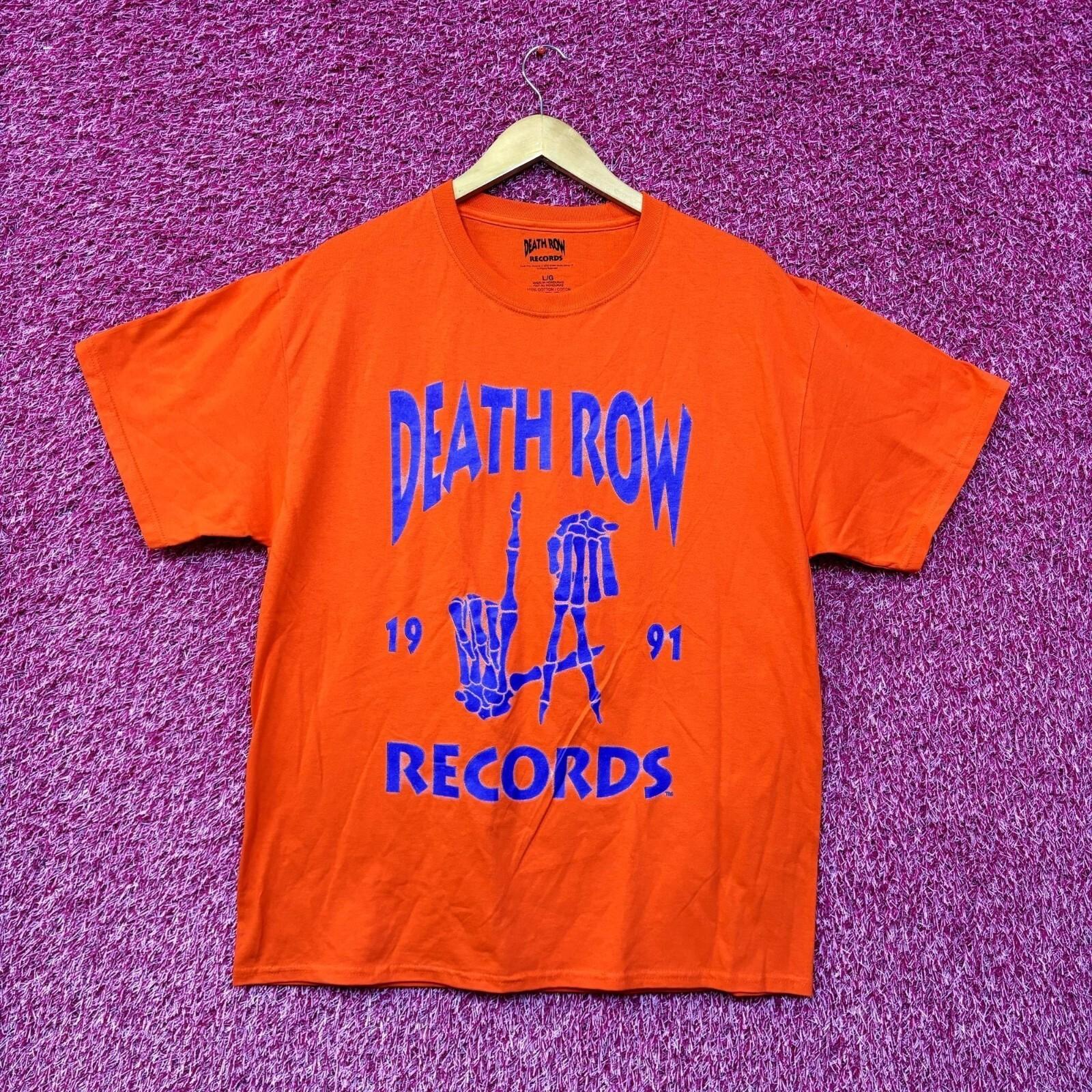 Death Row Records LA Skull Hands 1991 Neon Rap Tee Large XXXXL
