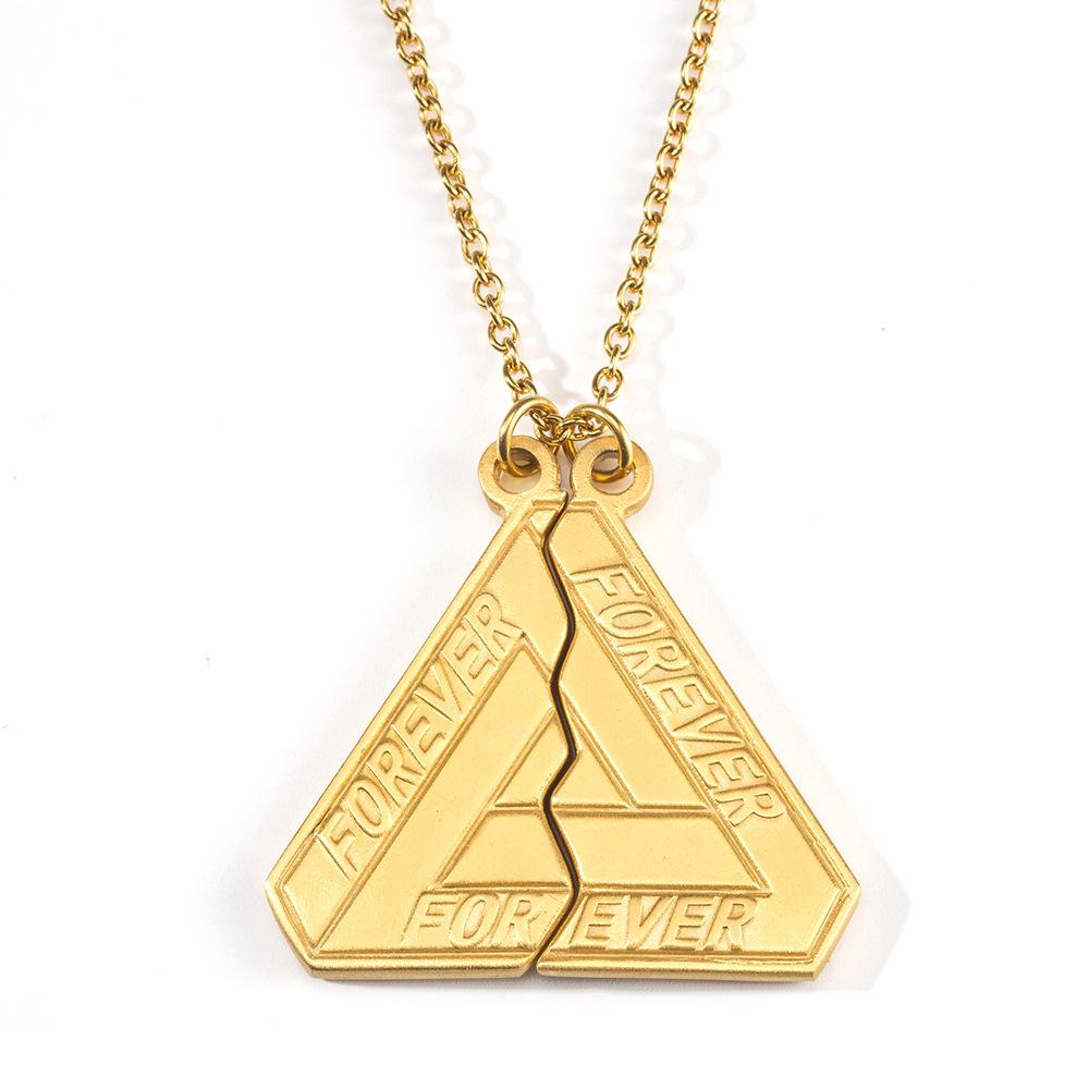 

2024 Unisex Fashion Split Triangle Hip Hop Pendant Necklace
