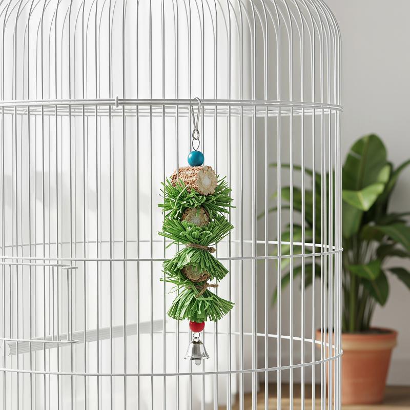 1/2Pcs Parrot Chew Toys Durable Non Toxic Natural Corn Husk Ball Cob String For Cockatiel Lovebird Hanging Foraging Bird Toys