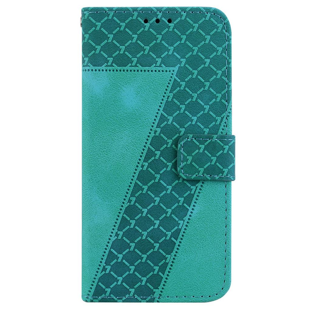 For Realme 14 5G Stand Case 7-Shaped Pattern Imprint Leather Phone Cover