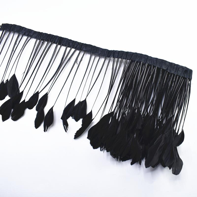 2Yards Dyed Stripped Coque Goose Feathers Trims Feather Trim White Feathers For Crafts Ribbon Wedding Feathers Decoration Plumas