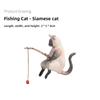 1/5/10PCS Ornament Decorative Furnishings for Aquarium Cats Fishing Figurine Cat Sculpture Sitting Fishing Little Cute Cat Resin