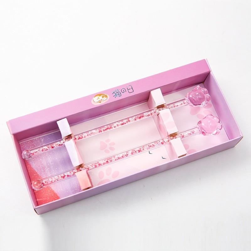 Girly Heart Star Pink Glass Stirring Stick Gift Box Glass Stick Stirrer Glass Stirring Rod Round Stir Stick Shiny Glass Stick