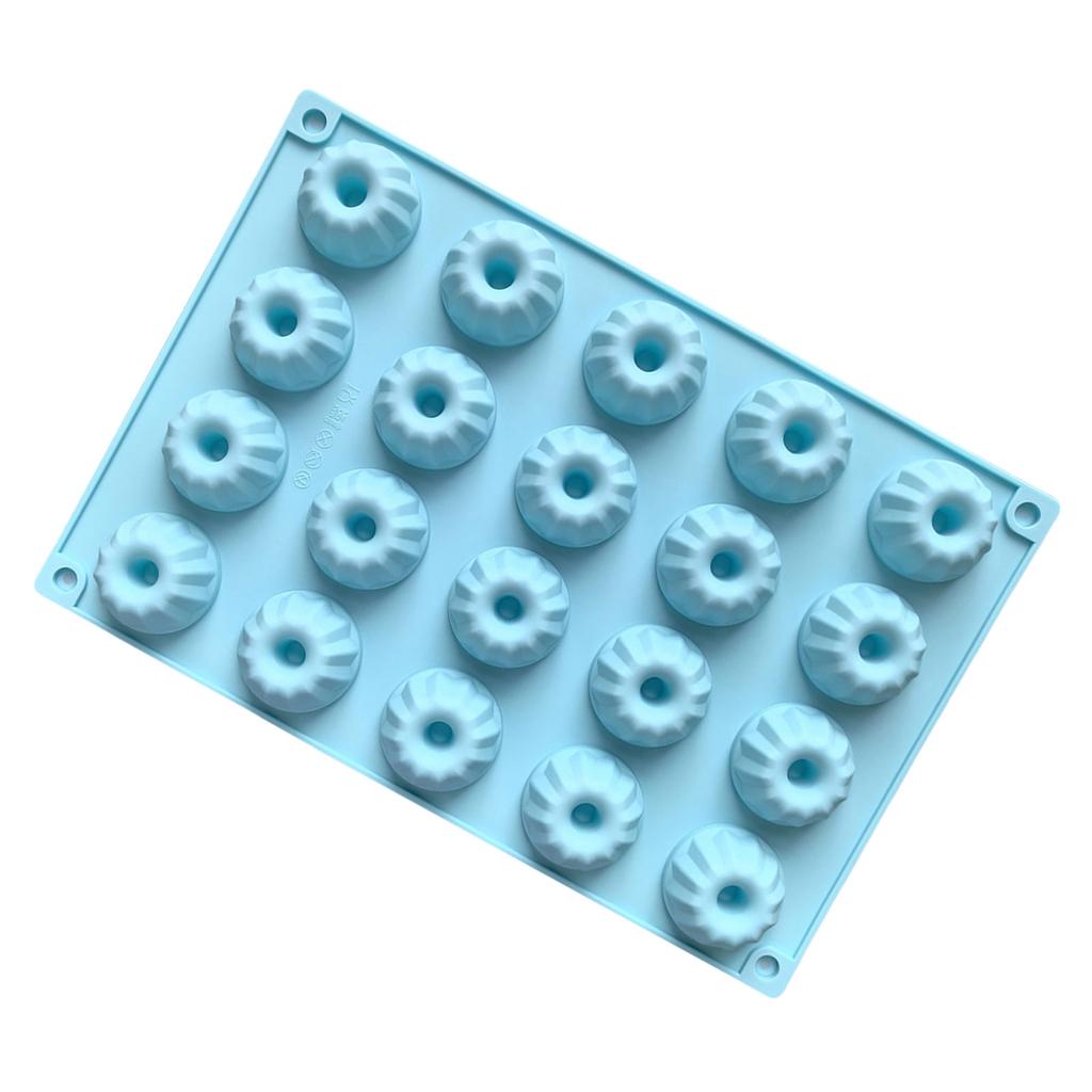 Functional 20 Slot Mini Silicone Bundt Cake Moulds Non Stick Baking Moulds For Cakes Muffins Brownies And Puddings
