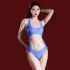 Sexy Women High Cut Bodysuit Thin Bandage Elastic Oil Shiny Tights Hollow Out Backless Shaping Thong Maid Party Leotard Cosplay