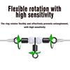 MNFT 25Pcs Stainless Steel T-Turn 3 Way Fishing Connector Rolling Swivel Fishing Tackle Connector Luminous beads attract fish