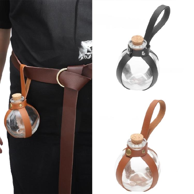 Mittelalterliche Zaubererflasche Glasflasche mit Korken Dunkle magische Trankflasche für Halloween