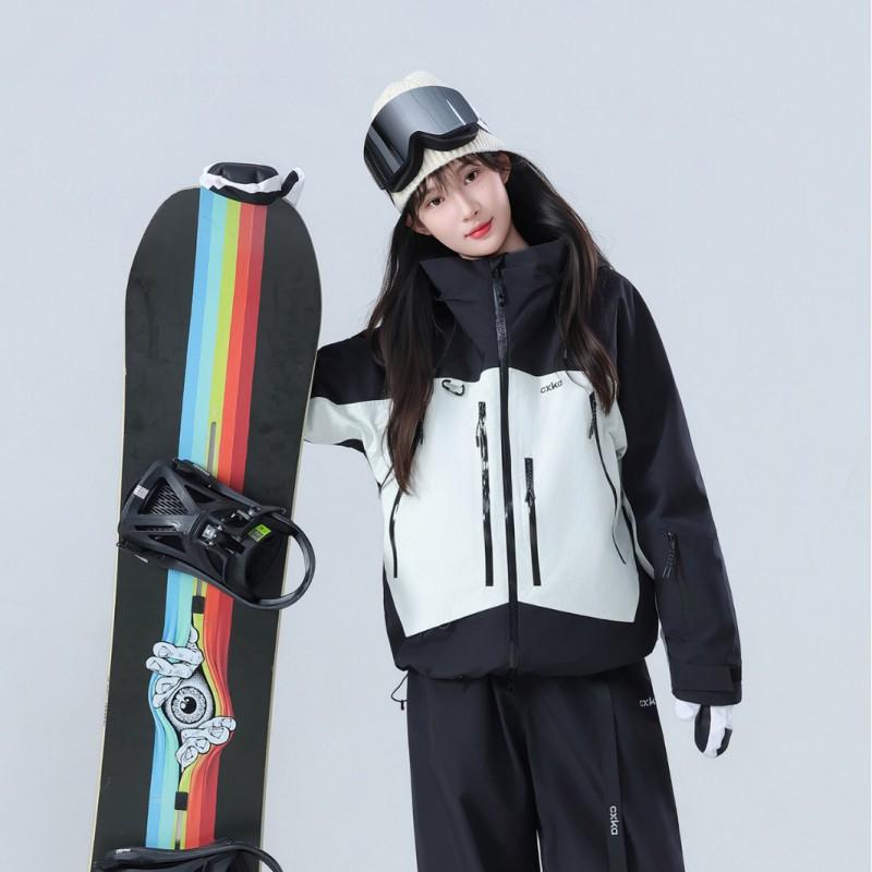 Unisex 3L Ski Suit Set Waterproof Windproof Thickened Snowboarding Jacket Pants Men Women