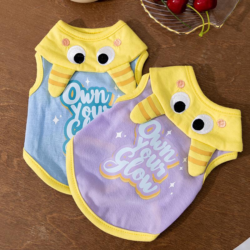 

25 years of popular spring and summer cat clothes cute lapel traction vest thin breathable puppy dog pet clothes XXL (recommended weight 15-10 kg) фіолетовий