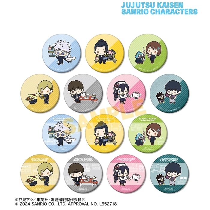 Jujutsu Kaisen X Sanrio Characters Trading Kaitama Tamaori Matte Can Badge 14 Pieces BOX