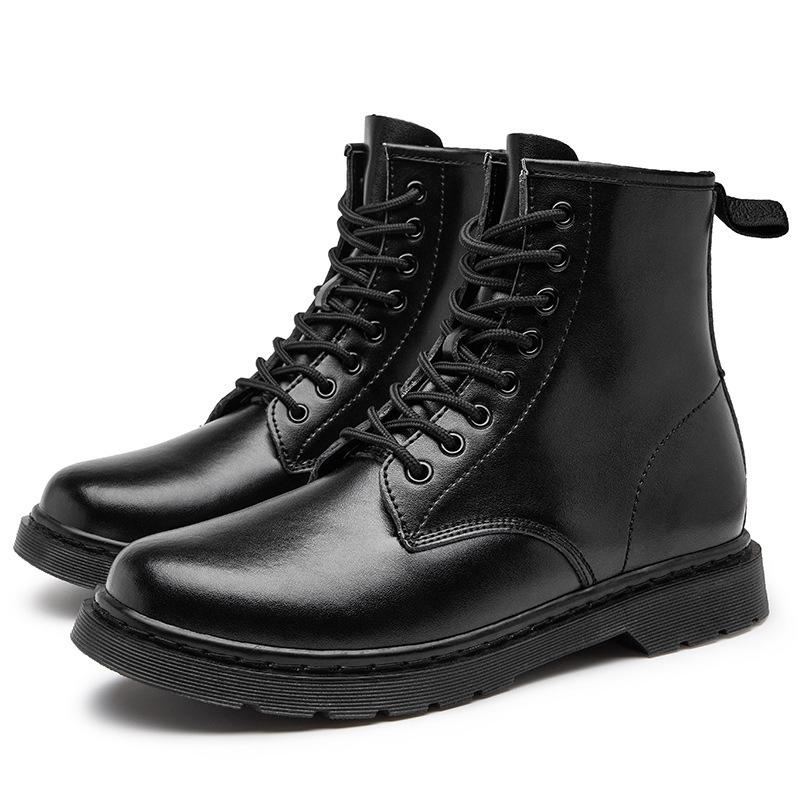 Mens Plus Size 47 British Style Couple Boots Casual Round Head Trend Motorcycle Boots Autumn Shoes