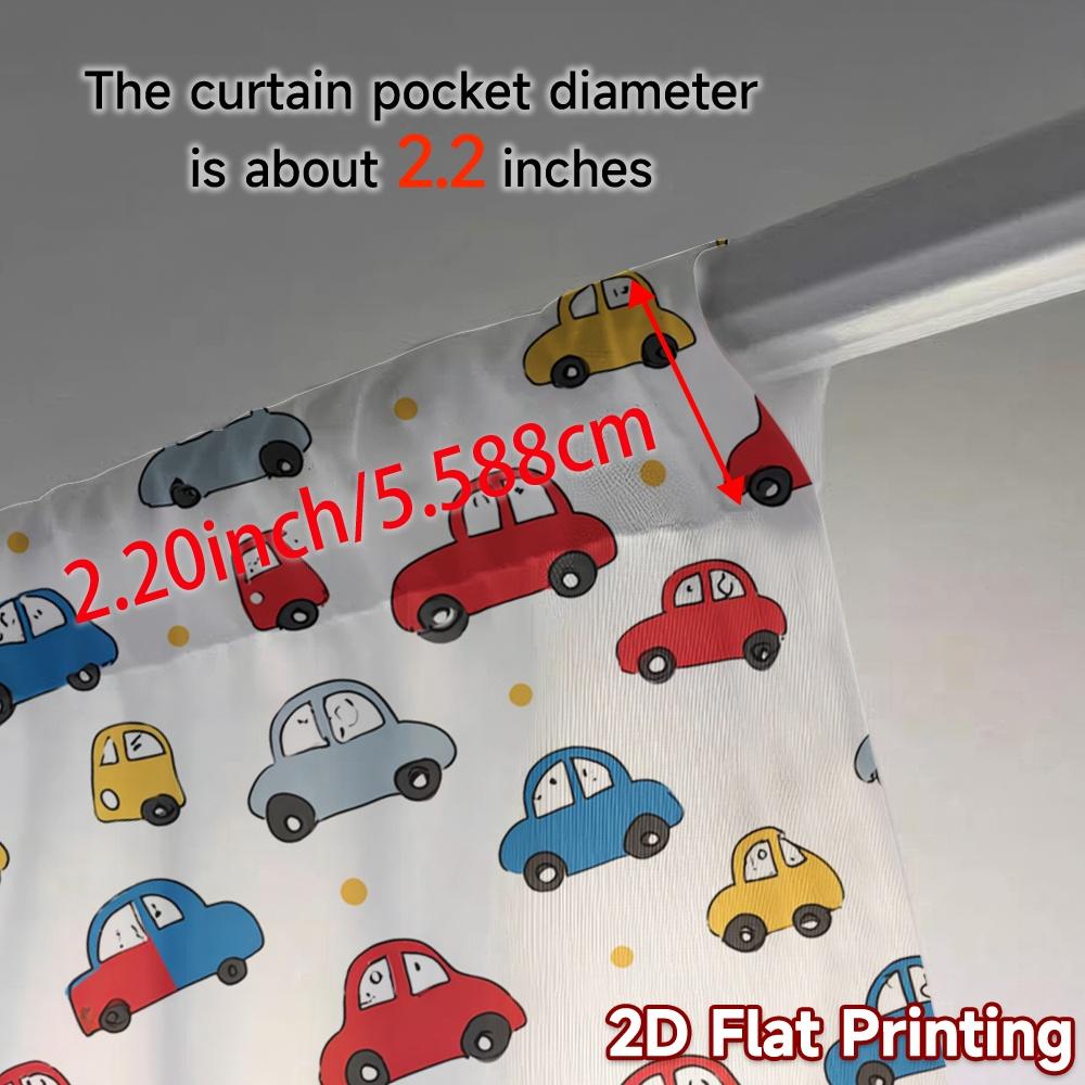 2D Flat Printing  JIT 2pcs   Curtains (Without Rod) Car Pattern Drapes Contemporary Chic Curtains Versatile Polyester Curtains