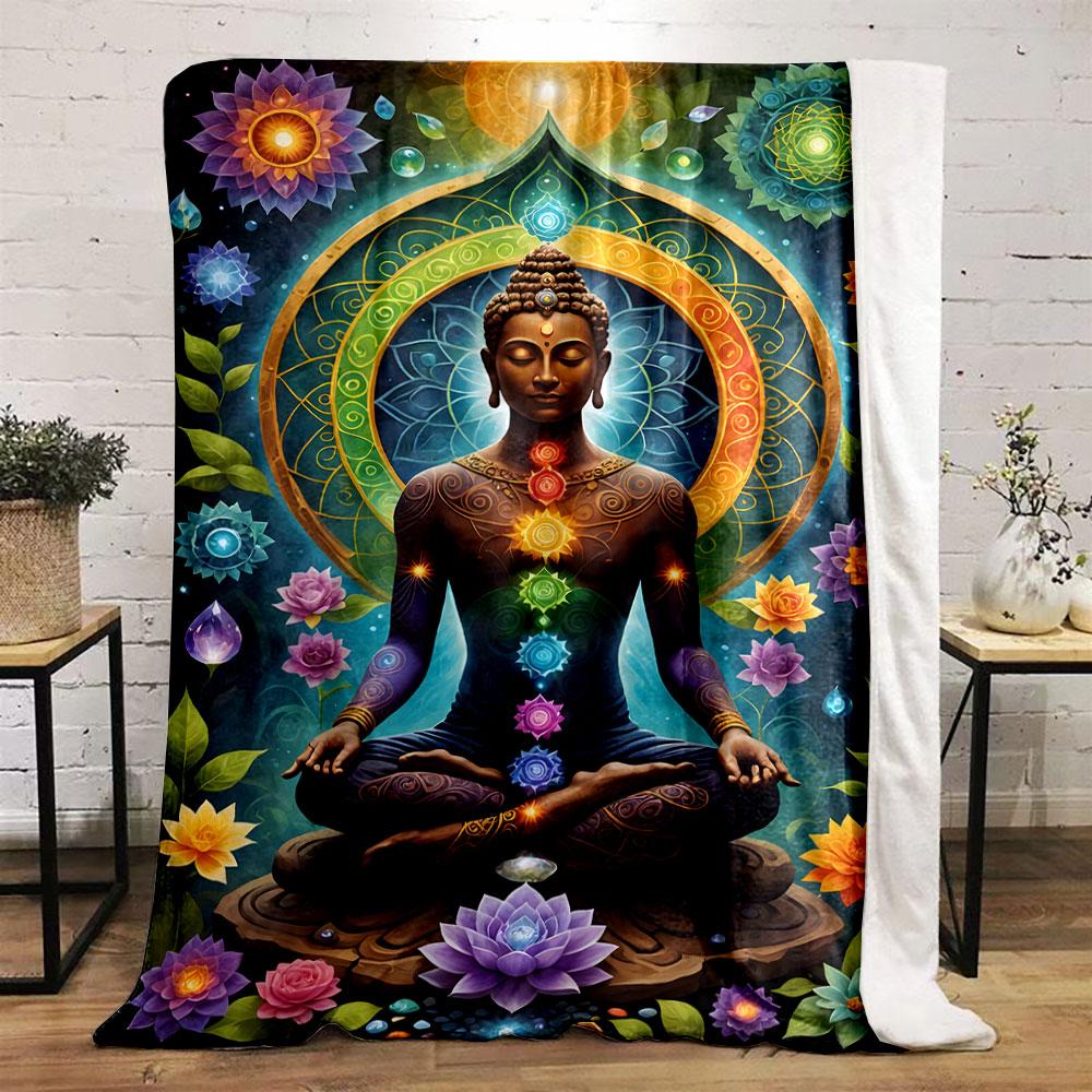 Buddha Čakra Meditační deka Deka do ložnice Deka do obývacího pokoje Pohovka polední přestávka Měkká přehoz pro kamaráda Festivalový dárek