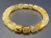 [Stone Town] Rare Gold Rutilated Quartz Cylindrical Bracelet with Many Needles, Approx. 8mm, Natural Stone, Good Fortune, Health, and Power Stone