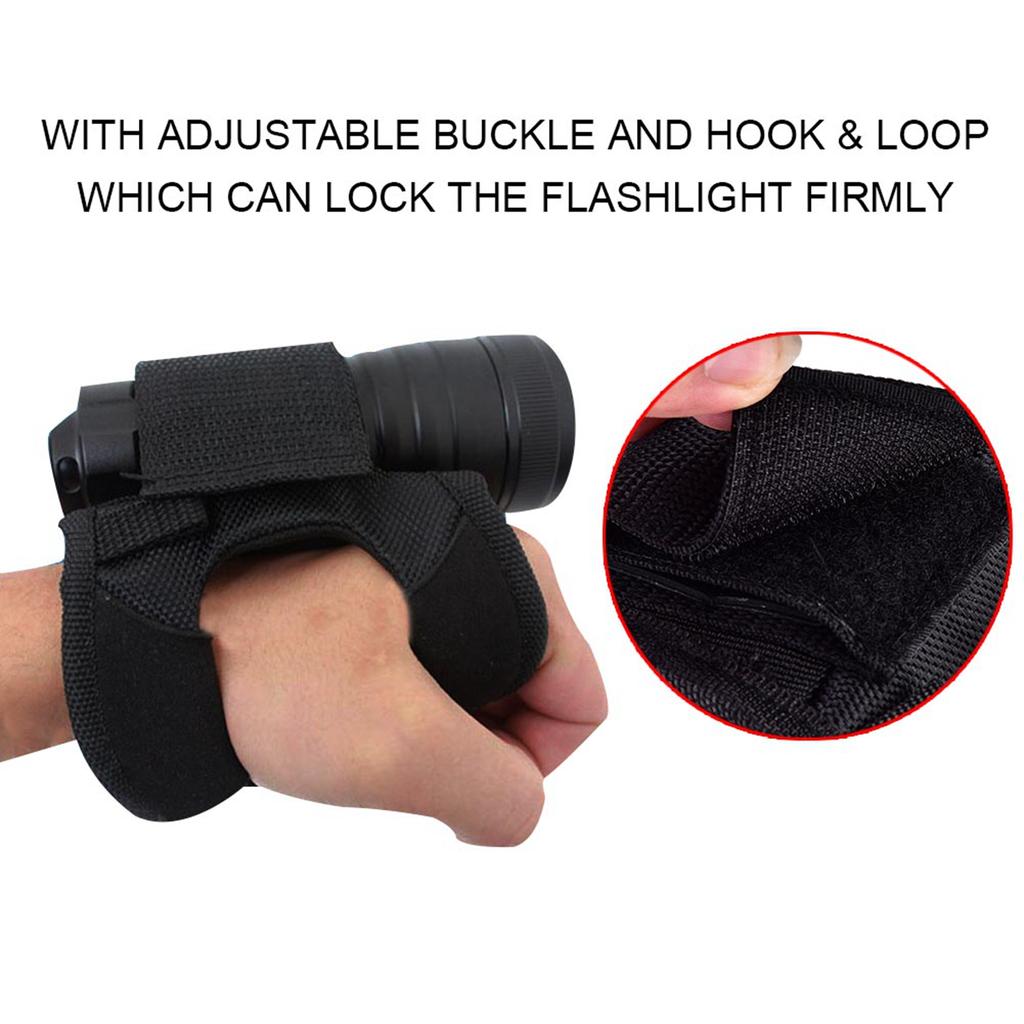Durable Portable Black Diving Light Flashlight Torch Holder Glove Underwater Accessory