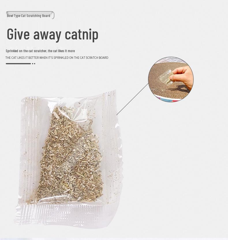 Pat rotund mare din carton ondulat pentru pisici și placă de zgâriat - Rezistent la uzură și fără scame pentru toate anotimpurile