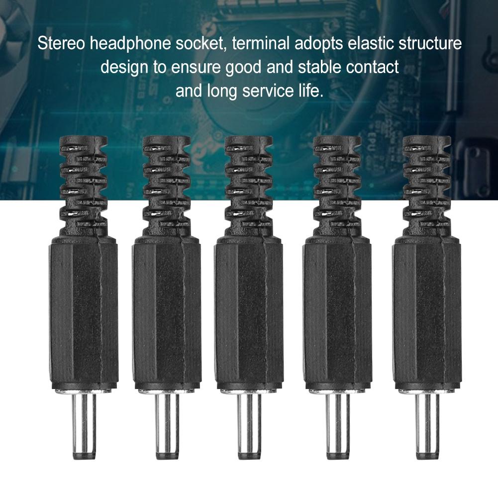 5pcs 1.3mm x 3.5mm Male DC Power Plug Jack Coaxial Connector Adapter