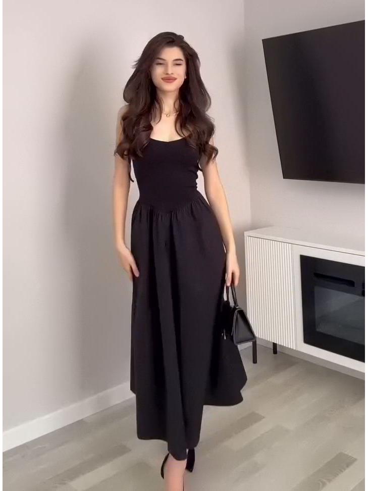 

2025 Japanese & Korean Style Retro Slimming Midi Skirt: Women s Casual Solid Color Long Dress Extra Large