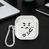 Stick Figure Face Case For Samsung Galaxy Buds 2 4 Pro 4Pro Live 2Pro 3 FE 3Pro Clear Earphone Cases Cover With Hook