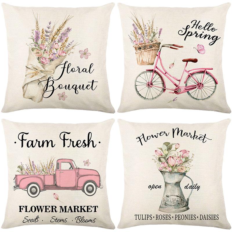Pillow Spring Lavender Pillow Case Outdoor Decorative Pillow Sofa Pillow Case