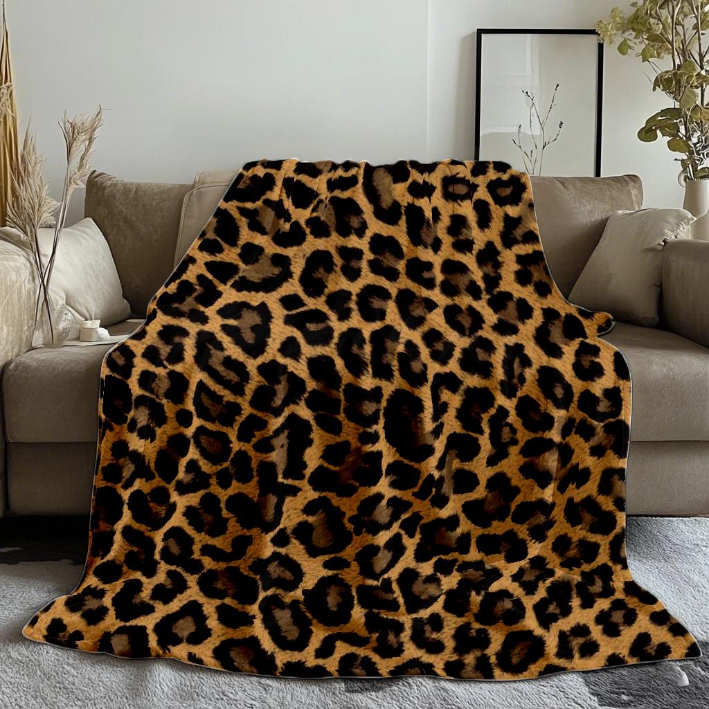 2025 NEW Super Soft Coral Fleece Flannel Blankets Leopard Stripe Printed Sofa Bed Bedspread Plaid Blankets