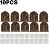 Vintage Wooden Mouse Door Decoration 2D Flat Vintage Wooden Door Patches with Adhesive Tape DIY Crafts Ornament Home Decoration