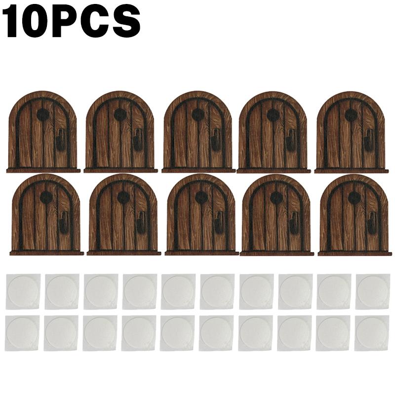 Vintage Wooden Mouse Door Decoration 2D Flat Vintage Wooden Door Patches with Adhesive Tape DIY Crafts Ornament Home Decoration