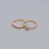 2PS Retro Heart Ring Fashion Women Girls Open Zircon Geometry Rings Party Jewelry Gifts