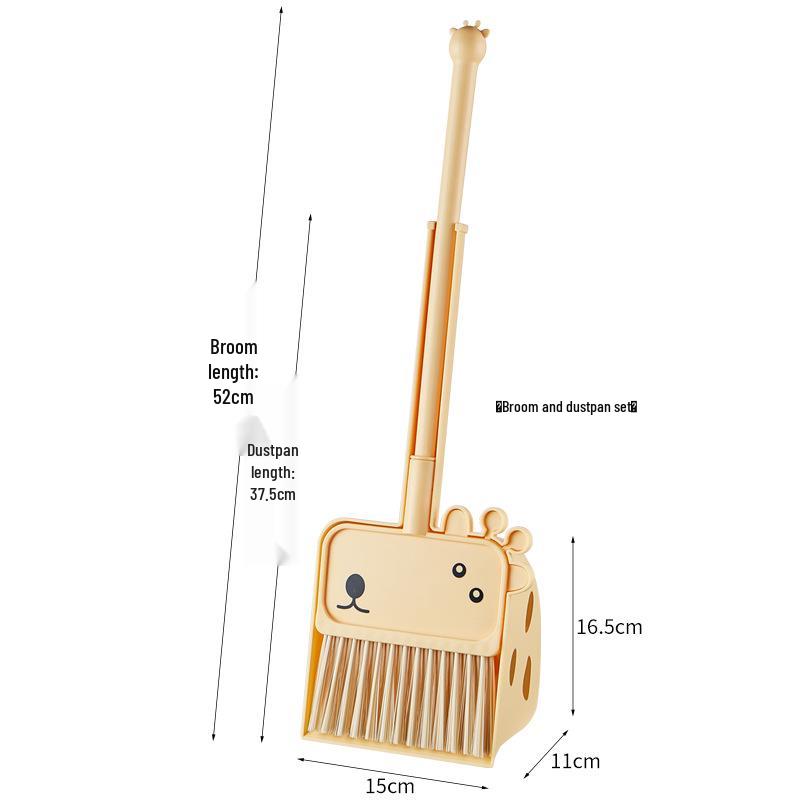 Kids' Pretend Play Cleaning Set: Broom, Mop, and Dustpan with Little Pig Design