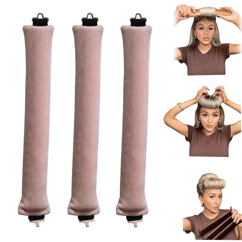 New Rubber Curling Hair Artifact 3 hooks No heat curling iron Big wave hair curling tool Sleeping curling iron