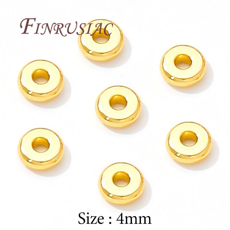 3mm 4mm 5mm 6mm Spacer Beads 18K Real Gold Plated Separators For Beads Accessories For Jewelry,Beads For Bracelets