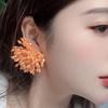 Pinkdudu Vintage Exaggerated Large Flower Fringe Zinc Alloy Earrings Fashion Trendy Gold Plated Stud Earrings Women PD2262