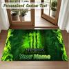 Kristall Samt Quadratischer Teppich Benutzerdefinierter NameMonster Energy Muster Rutschfest Zuhause Boden Dekor Teppich