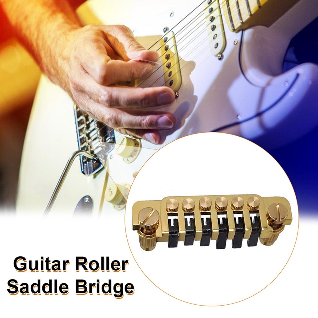 LP Electric Guitar Tune O Matic Bridge Pull Plate Tail Piece Reversible String Code Guitar Roller Saddle Bridge TP 6