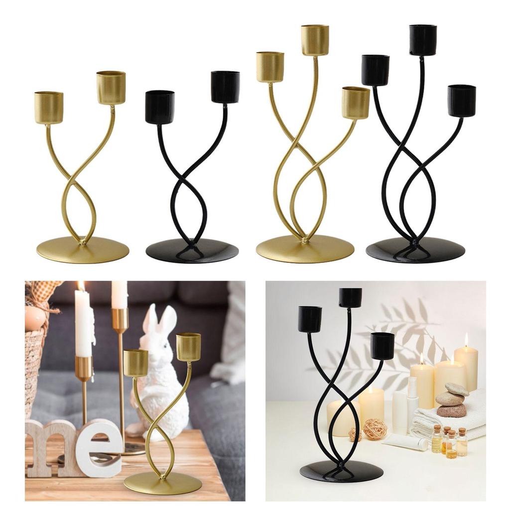 Metal Candle Holder Elegant Vintage Candlestick Holder Table Centerpiece for Mantel Living Room Anniversary Festival Banquet