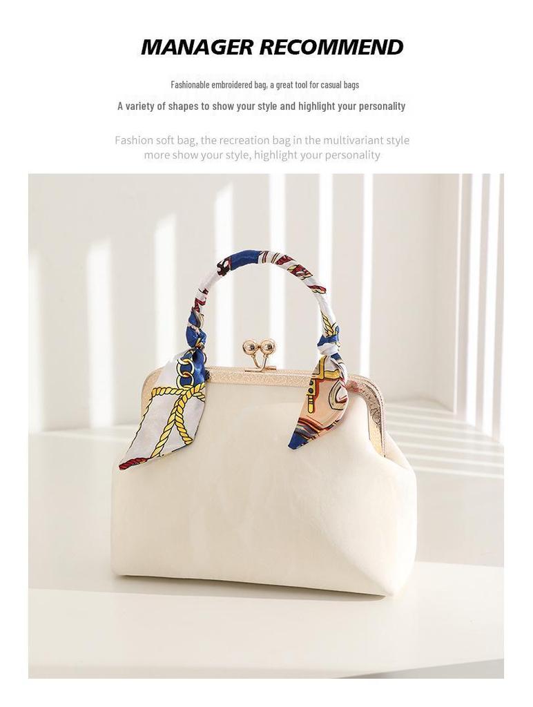 Elegante Bolso Bandolera Cuadrado de Perlas: Nuevo estilo chino para noches versátiles