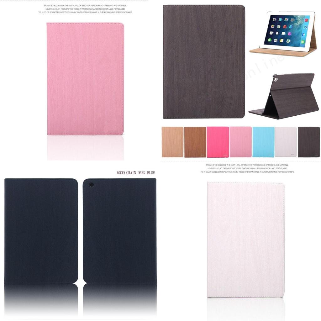 Premium Holzmaserung Smart Wake Sleep Ständer Flip Case Hülle für Apple iPad 2/3/4 Air Mini mit zeitlosem Retro-Design