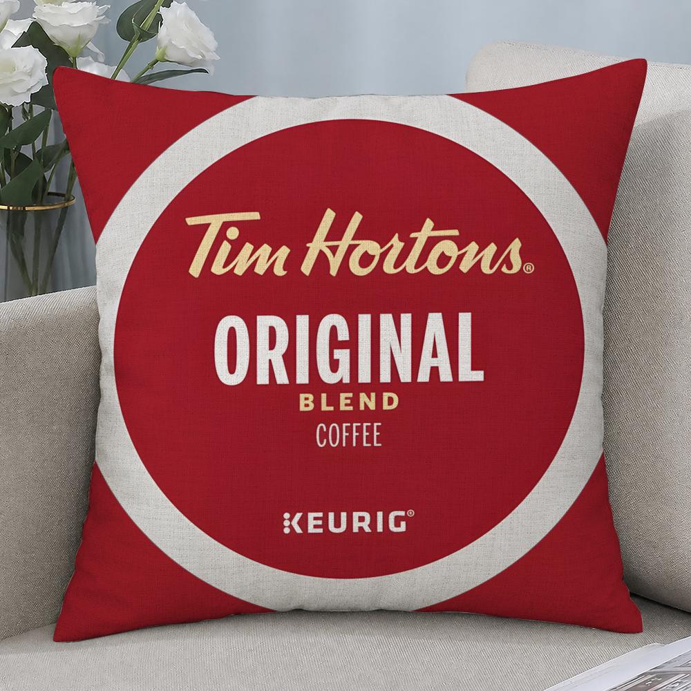 Brand Tim Hortons Cushion Cover Cushion Covers Natural Linen Breathable Sofa Bedroom Decor Pillowcase