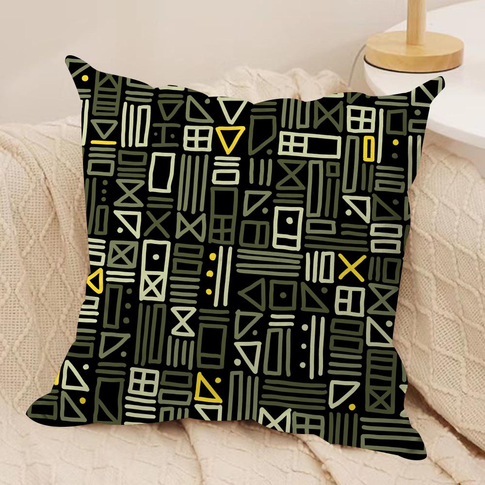 African Tribal Pattern Cushion Cover Short Plush Doublesided Print Square Throw Pillow Covers Sofa Home Cushion Decor
