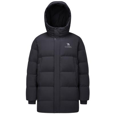Camel Windproof Hooded Thickened Heat Retaining Thermal Cold Resistant Waterproof Mid Length Down Jacket Puffy Unisex M14CA6B663