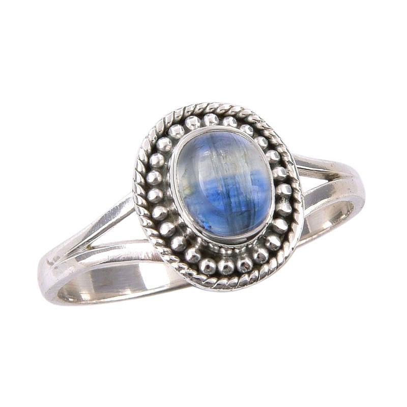 Natural Kyanite Gemstone Handmade 925 Sterling Silver Jewelry Ring Size 9 p4Z05