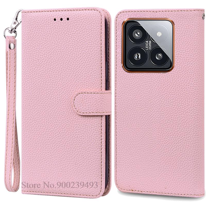 Mi 14 Mi14 Xiaomi14 Pro Case For Xiaomi 14 Case Leather Wallet Flip Case For Xiaomi 14 Pro Cover Coque For Xiaomi Mi 14 Fundas